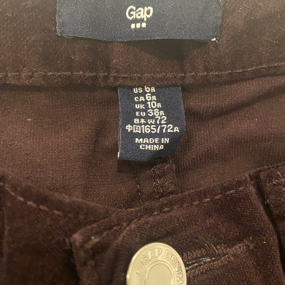 GAP ladies velour skinny pants size 6